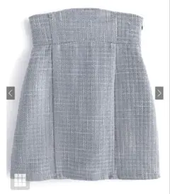 GRL ハイウエストツイードタイトミニスカート gc224 ブルー Lサイズ