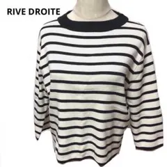 RIVE DROITE リヴドロワ　ボーダーニットトップス　七分丈　シルク混のサムネイル