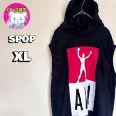 usa古着 SPOP ノースリーブ フーディー ブラック XL ストリート