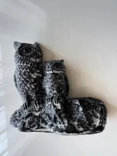 ミニ　フクロウの石製置物 カナダ製
