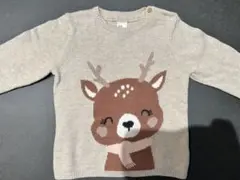H&M クリスマス ベビー ニットセーター 80㎝ ラメピンク