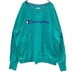 チャンピオン　レディーストレーナー　緑　2XL　スウェット　ロゴ【2256】