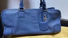 ⭐︎LOEWE 青 アマソナ　レザー ハンドバッグ　最終価格