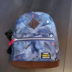 美品　ミキハウス　ダブルビー   デニム柄　リュックのサムネイル