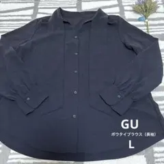 GU ボウタイブラウス（長袖）　Lサイズ