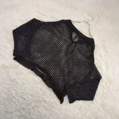C'EST MOIJEU スキッパー　メッシュニット　サマーニット　鍵あみ　黒のサムネイル