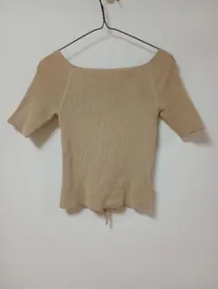 SNIDEL オフショルダー ニット 半袖 ベージュ