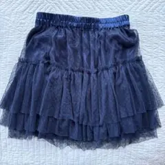 Wcloset❤️ネイビー チュール3段ティアード⭐︎フレアミニスカートのサムネイル