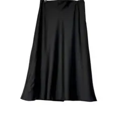 UNIQLO ユニクロ サテン ナロー フレアスカート size 67 ブラック