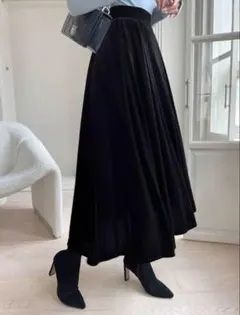 タグ付き新品⭐︎DAZY ハイウエストベロアロングスカート　ベルベッド