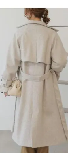 グレー　スタンドカラー 　ロングコート