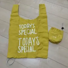 新品TODAY'S SPECIAL エコバッグイエローマルシェバッグ ポーチ付きのサムネイル