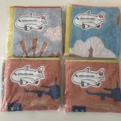 日本航空 タオルハンカチ 4枚セット