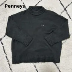 Penneys ダークグレー ニットクルーネックワイドニット