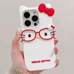 ☆ハローキティ 立体リボン iPhoneケース 13/14/15対応 ホワイト