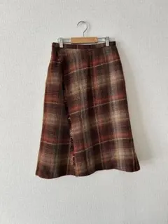 美品　ロングスカート チェック柄 冬 チェックスカート チェック柄　台形