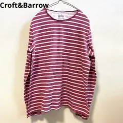 Croft&Barrow 【M】ロンT ボーダー　ピンク　春　綿100%