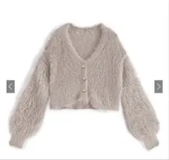 GRL ショート丈パールボタンシャギーニットカーディガン[kz114a]