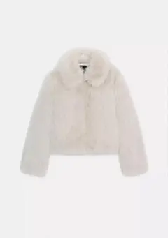 ZARA ジッパー付きショートフェイクファーコート