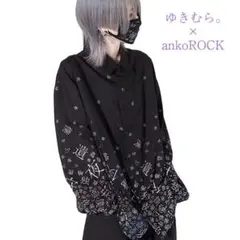 超学生 ankoROCK コラボ 退廃ベネチアンマスク シャツ襟カットソー