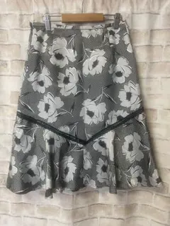 OZOC フラワープリント フレアスカート 38 M