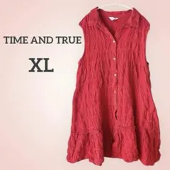 TIME AND TRUE 【XL】ノースリーブシャツ チュニック ワンピース
