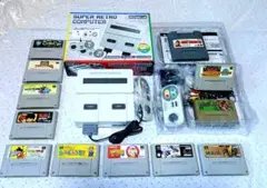 ☆日本 レトロ カセットゲーム機 任天堂 SFC スーパーファミコン互換機セット