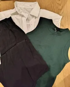 【新品3点】トレンドグリーン×美脚フレア コーデセット まとめ売り M/F