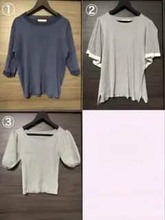 オフィスカジュアル キレイめ トップス 半袖 ニットのサムネイル