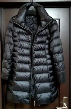 INDIVI ブラック ロングダウンコート 44