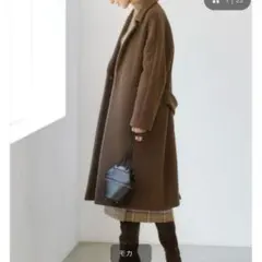 美品　グリーンレーベルリラクシング　FABRICA TESSUTI ロングコートのサムネイル