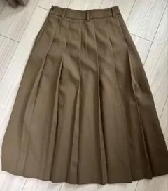【値下げ】GU ブラウン プリーツスカート S