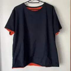 BEAMS ブラック×オレンジ 合わせTシャツ ビームス