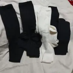 【未使用】キッズタイツ 黒白 120 まとめて 卒園式 入園式 入学式