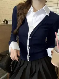 DAZY長袖シャツ ブルー