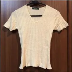 美品 イーストボーイのパステルイエローのV襟ニット