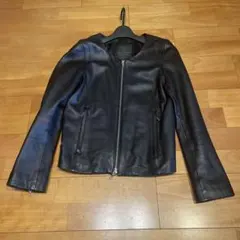 ナノユニバース　ノーカラーレザージャケット