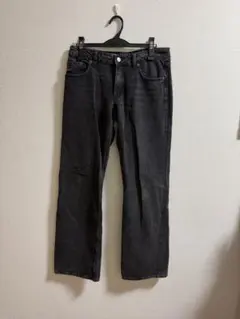 【極美品】ZARA Trf ワイドレッグローライズデニム 黒