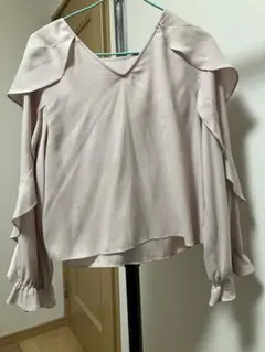 snidel フリル付き長袖ブラウス F ピンクベージュ