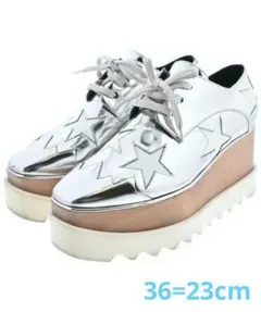 36サイズ=23cm　ステラマッカートニー厚底エリスシューズ　シルバー星柄