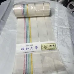 k*u様 ゆかた帯 半幅帯 粗紗 ベージュ系 西村織物 夏物（お盆までで