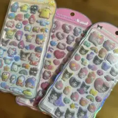 ハローキティ マイメロディ サンリオ　コットンパフィーシール　3シート