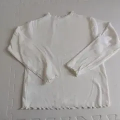 Samansa Mos2 130 ホワイト フリルネック 長袖カットソー