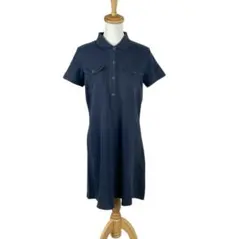 90s Ralph Lauren 半袖 ポロ ワンピース 15サイズ ネイビー