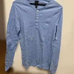 H&M ボタン付き青長袖カットソー EUR XS