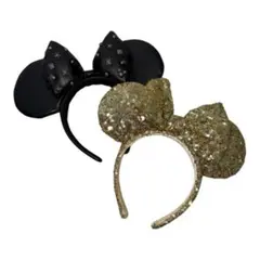 東京ディズニーリゾート カチューシャ まとめ売り 黒 ゴールド ミニー セット