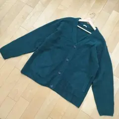 ✨ジーユー✨GU 長袖カーディガンブラッシュドヤーンカーディガン【XL】緑