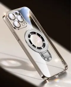 クリアソフトケース マグネットリング付き ゴールド iPhone17
