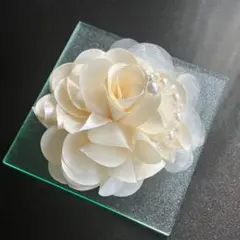 大人可愛い コサージュ クリームホワイト④★新品★結婚式 フォーマル