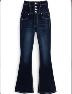 ハイウエストストレッチフレアデニムパンツ ［cu531］GRL